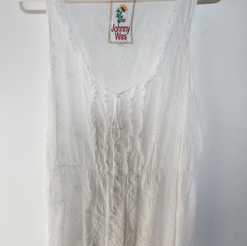 Johnny Was Ivory Embroidered Tunic
